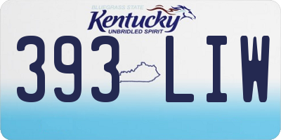 KY license plate 393LIW