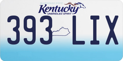 KY license plate 393LIX