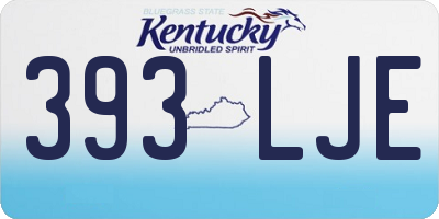 KY license plate 393LJE