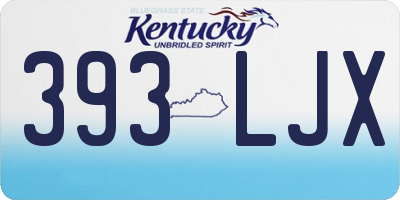 KY license plate 393LJX