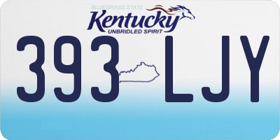 KY license plate 393LJY