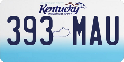 KY license plate 393MAU