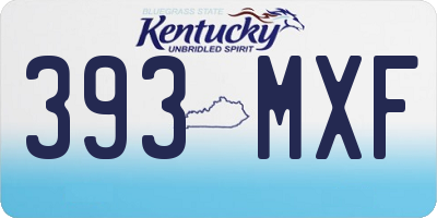 KY license plate 393MXF
