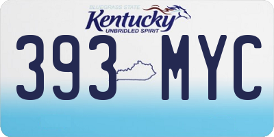 KY license plate 393MYC