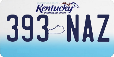 KY license plate 393NAZ