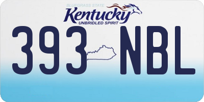 KY license plate 393NBL