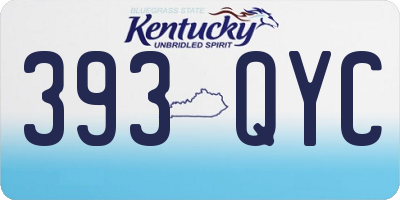 KY license plate 393QYC