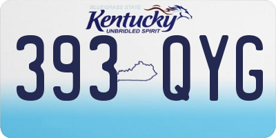 KY license plate 393QYG