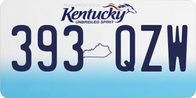 KY license plate 393QZW