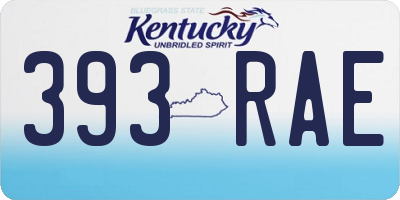 KY license plate 393RAE