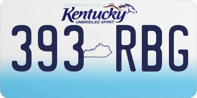 KY license plate 393RBG
