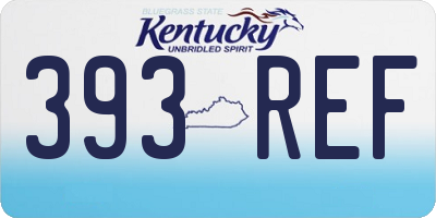 KY license plate 393REF