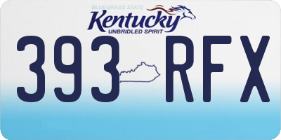 KY license plate 393RFX