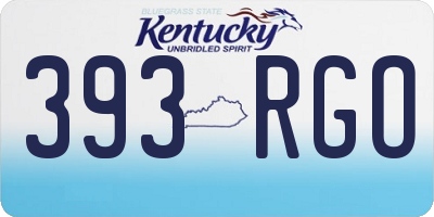 KY license plate 393RGO