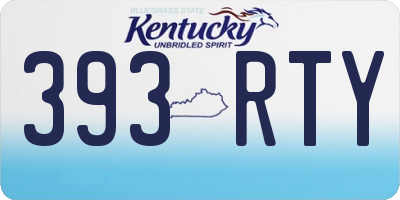 KY license plate 393RTY