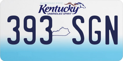 KY license plate 393SGN