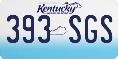 KY license plate 393SGS