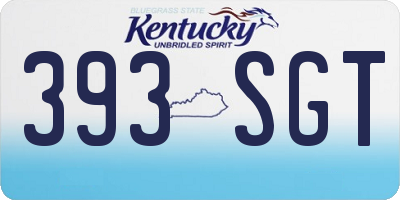 KY license plate 393SGT