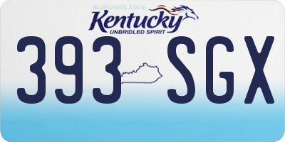 KY license plate 393SGX