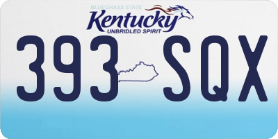 KY license plate 393SQX