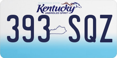 KY license plate 393SQZ