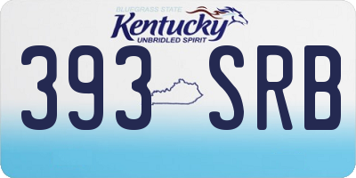 KY license plate 393SRB