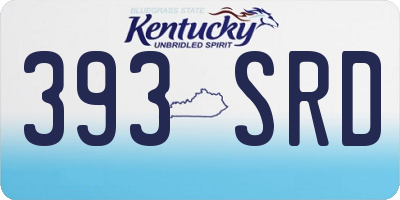 KY license plate 393SRD