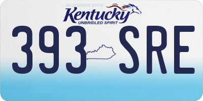 KY license plate 393SRE