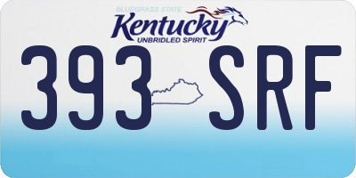 KY license plate 393SRF