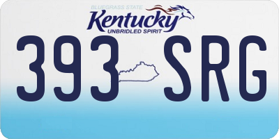KY license plate 393SRG