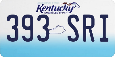 KY license plate 393SRI