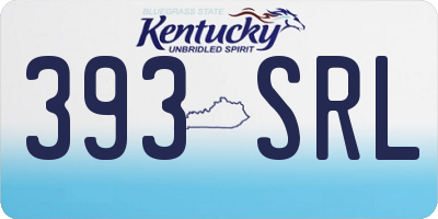 KY license plate 393SRL