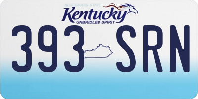 KY license plate 393SRN