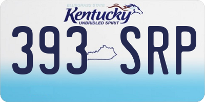 KY license plate 393SRP