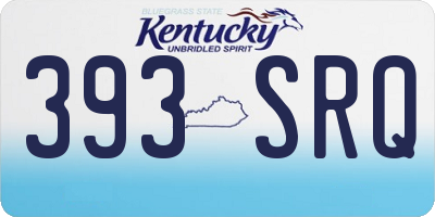 KY license plate 393SRQ
