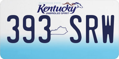 KY license plate 393SRW