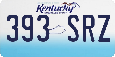 KY license plate 393SRZ