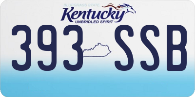 KY license plate 393SSB