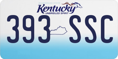 KY license plate 393SSC
