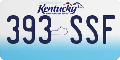 KY license plate 393SSF