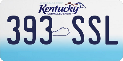 KY license plate 393SSL