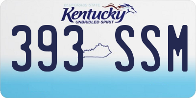 KY license plate 393SSM