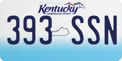KY license plate 393SSN