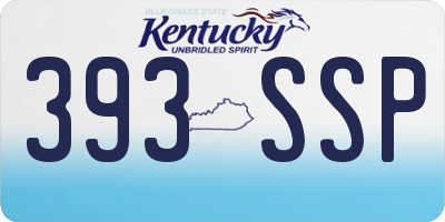KY license plate 393SSP