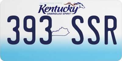 KY license plate 393SSR