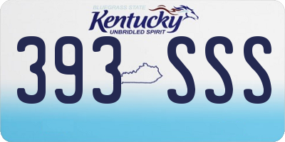 KY license plate 393SSS