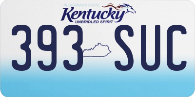 KY license plate 393SUC