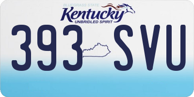 KY license plate 393SVU