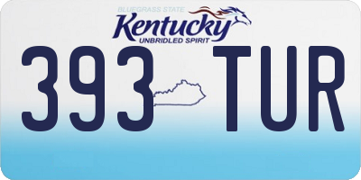 KY license plate 393TUR