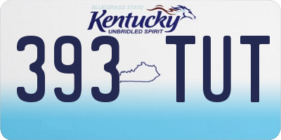 KY license plate 393TUT